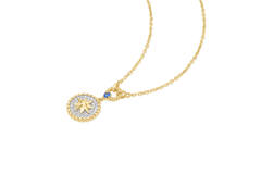  Chill Voyager - Necklaces with pendant - Silver / 14kt GP - Crystal - 46-50 cm